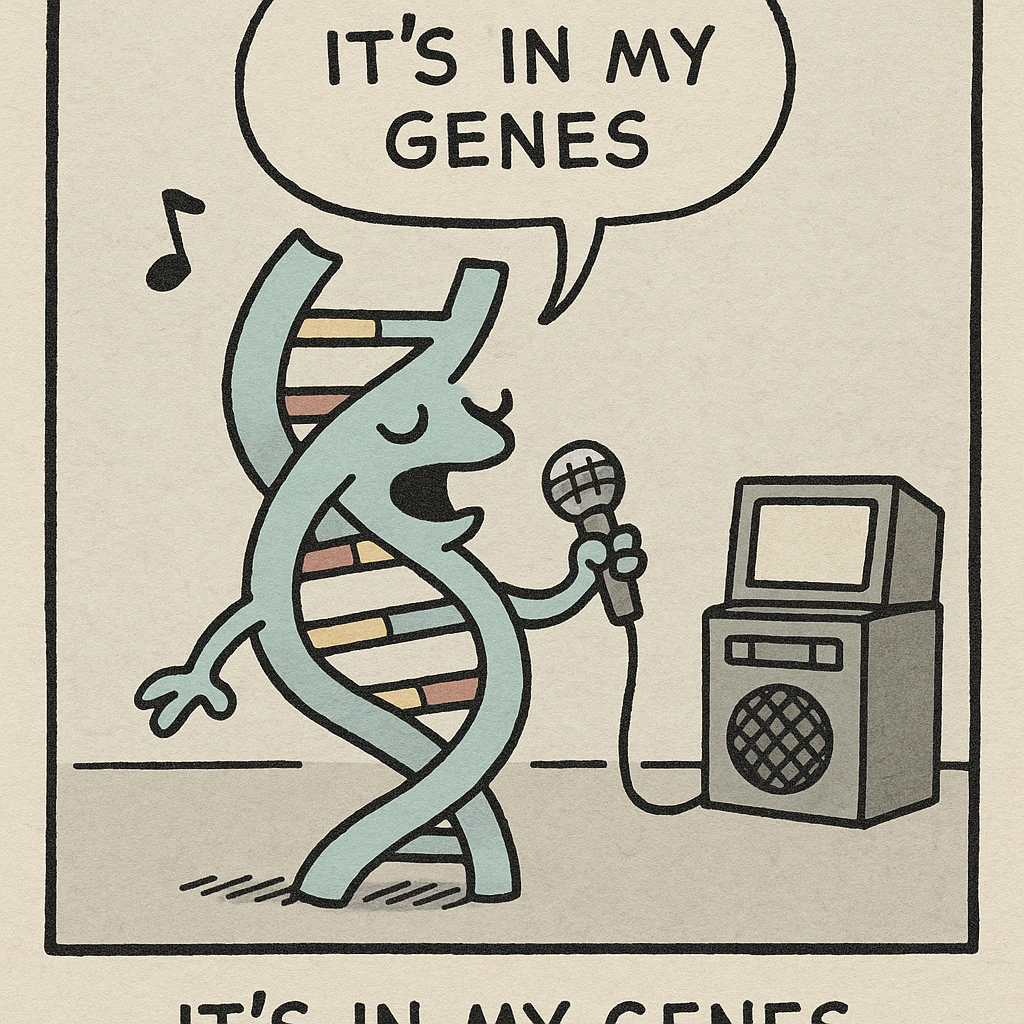 a dna helix sings karaoke its in my genes