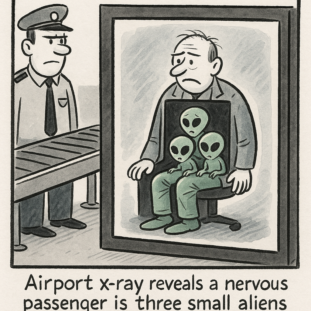 airport x ray reveals a nervous passenger is three small ali