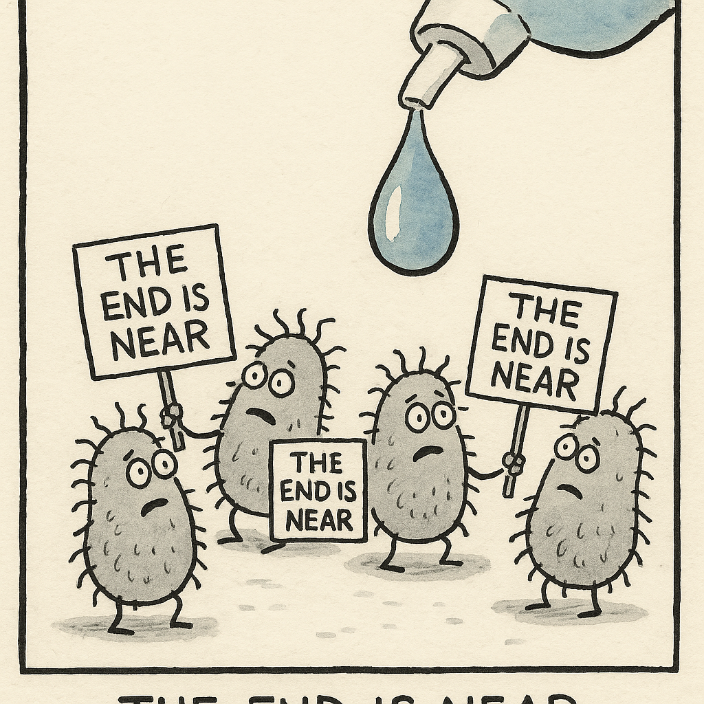 bacteria hold tiny the end is near signs as a drop of hand s