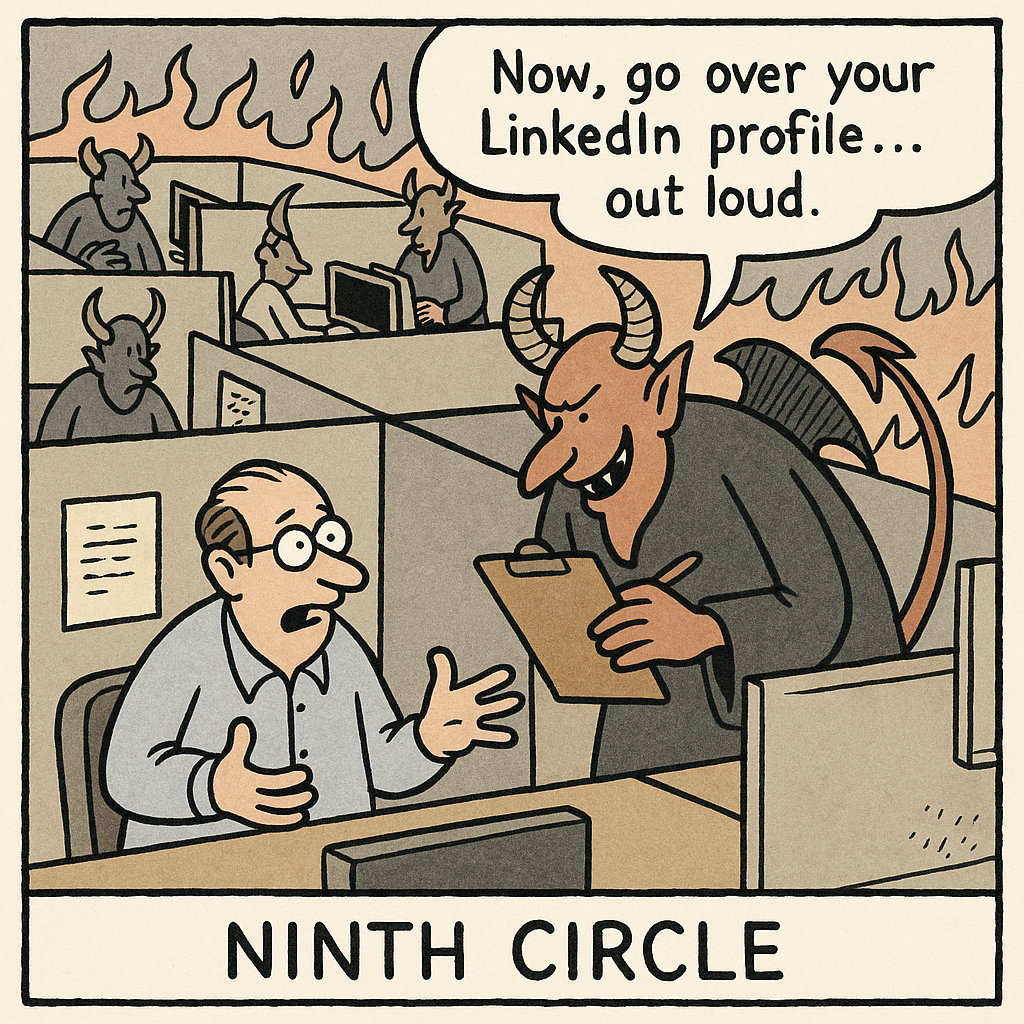office cubicles in hell where demons force people to explain