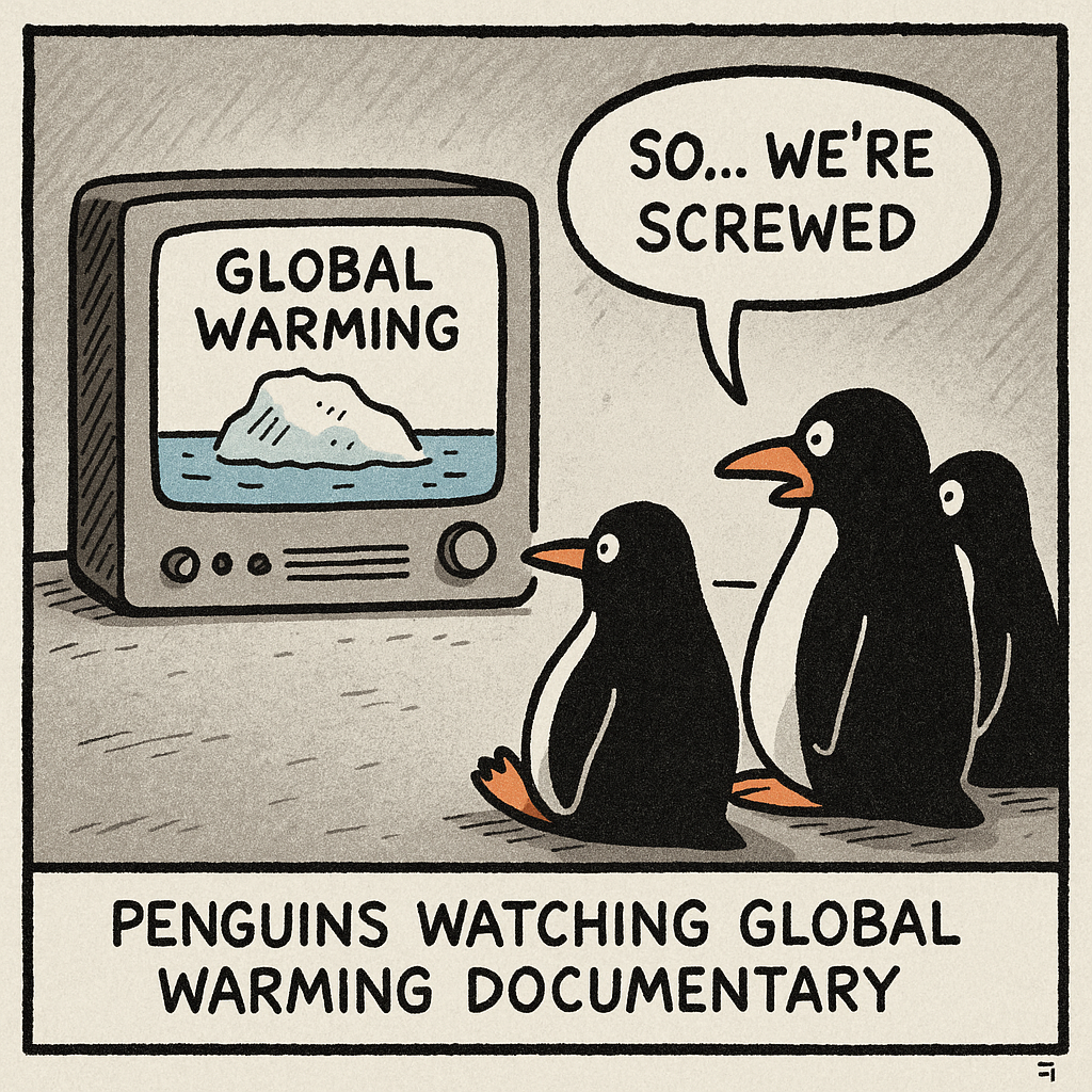 penguins watching global warming documentary one says so wer